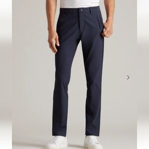 Rhone Mens Commuter Slim Navy Blue Pants Size 38